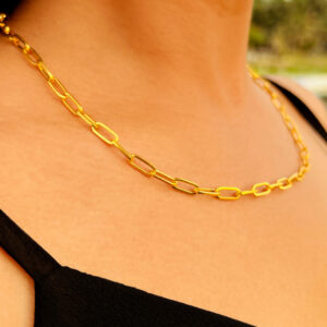 Gold Paperclip Chain Necklace
