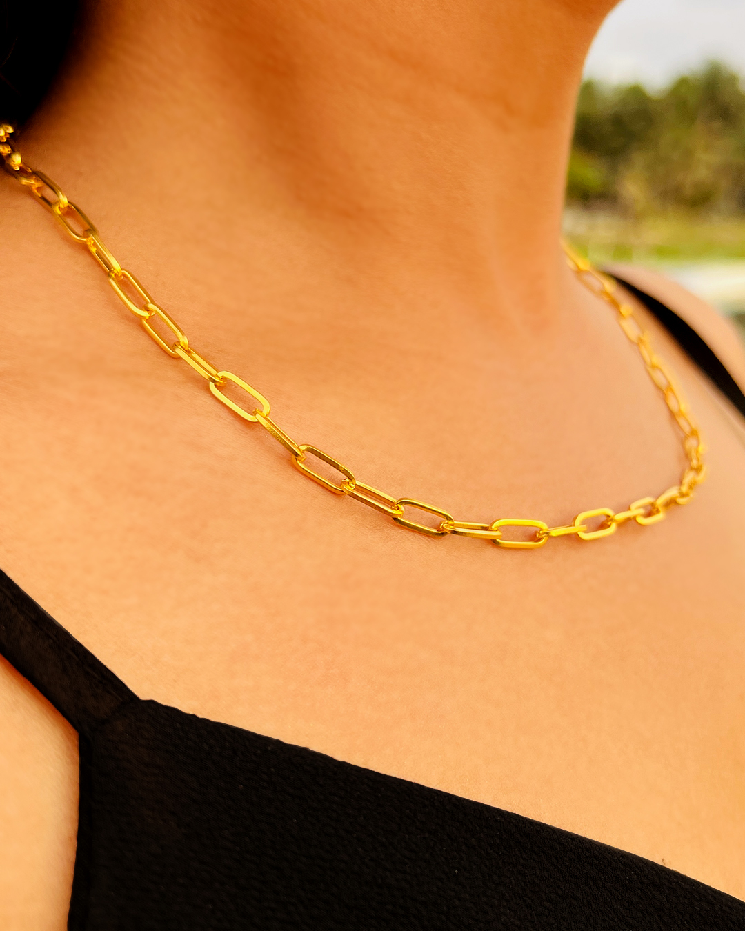 Gold Paperclip Chain Necklace