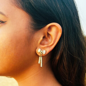 Rhinestone Shiny Bow Dangle