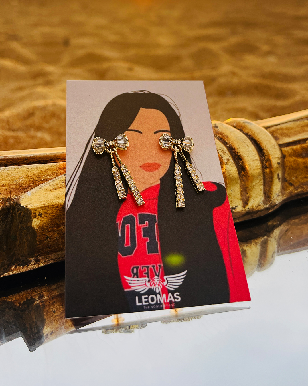 Rhinestone Shiny Bow Dangle - Image 2