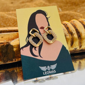 Pearl and Rhinestone Square Earring