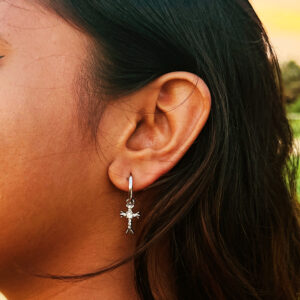 Silver Cross Earring