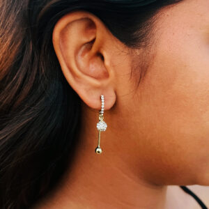 Gold & Diamond Drop Earring