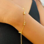 Stainless Steel Bracelet Golden Square