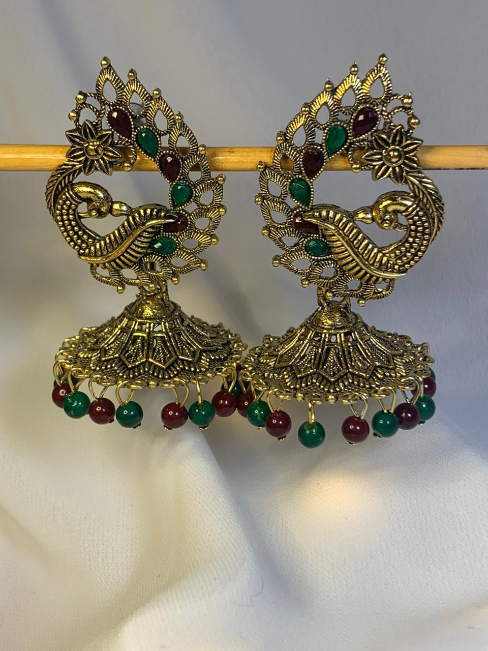 Peacock With Sunburst Dangles