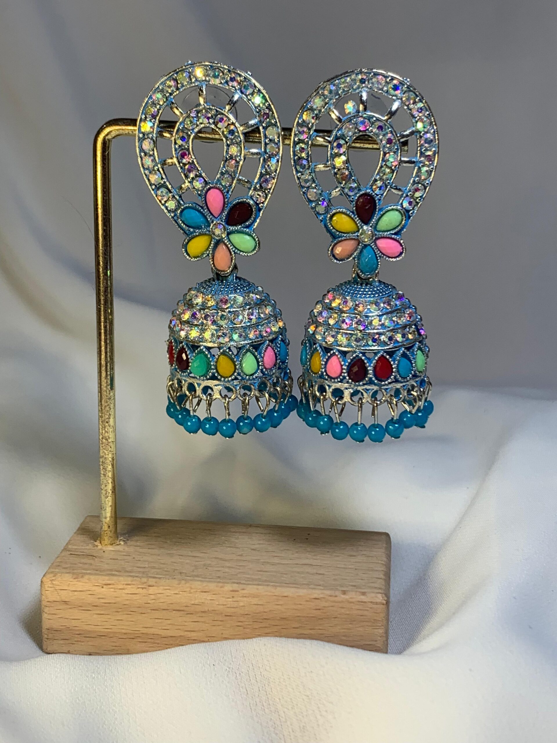 Multi-Colored Floral Jhumka - Image 2