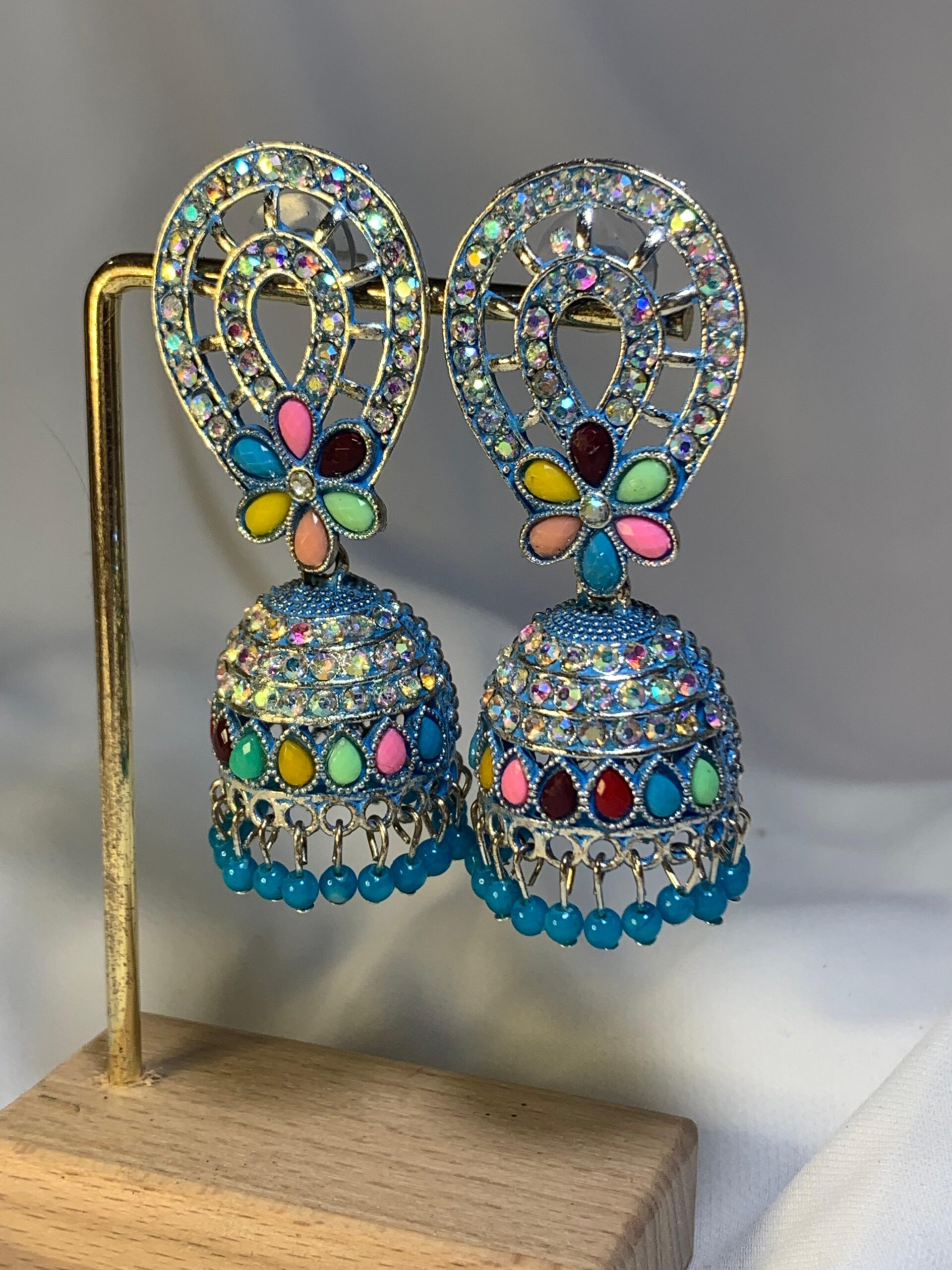 Multi-Colored Floral Jhumka