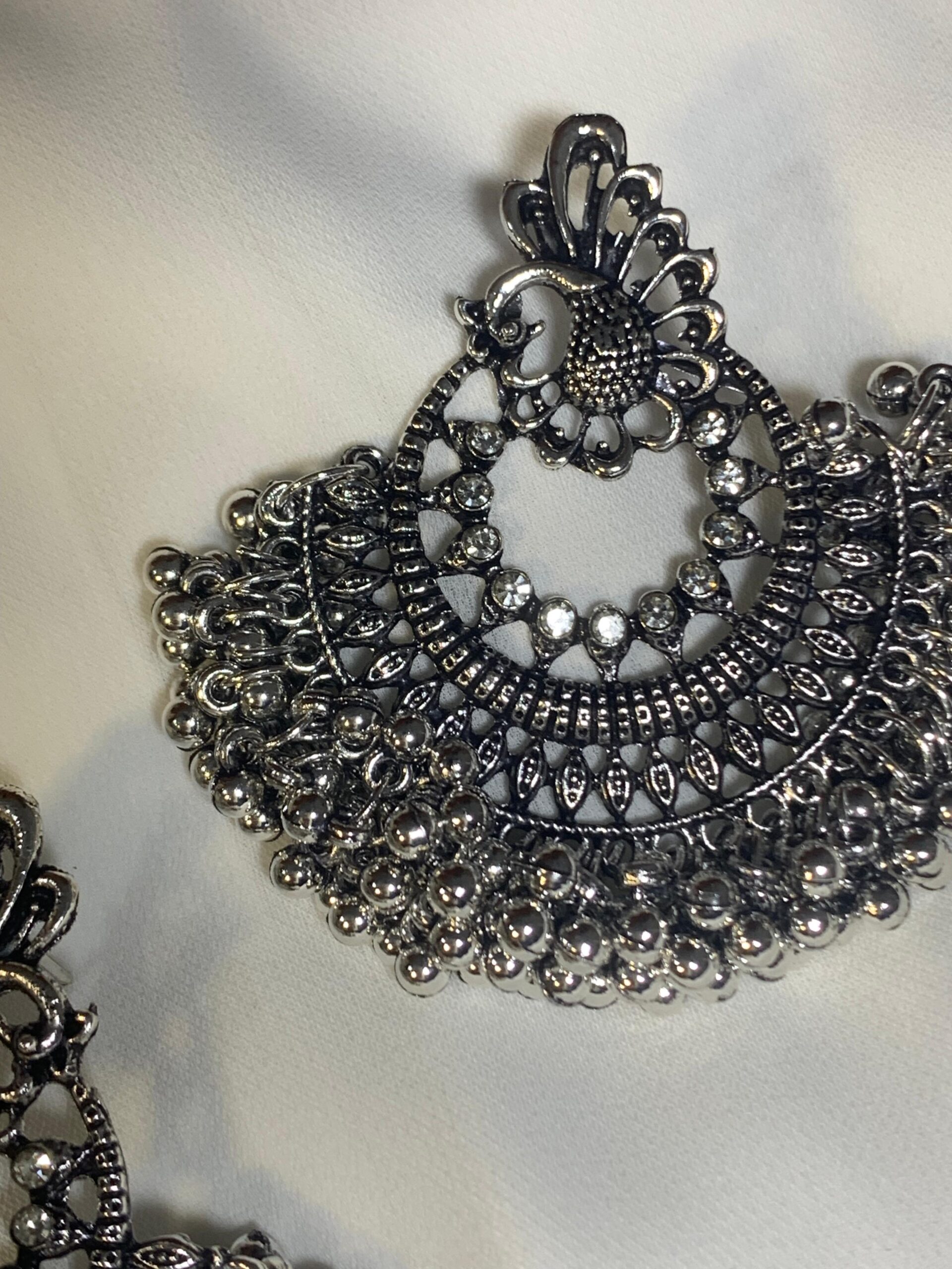 Vintage Peacock Design Jhumka - Image 3