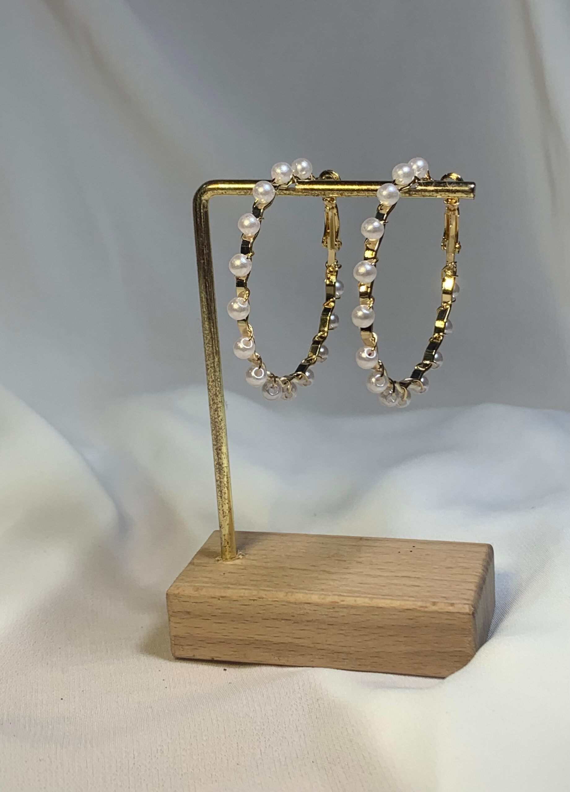 Trendy Pearl Hoops - Image 2