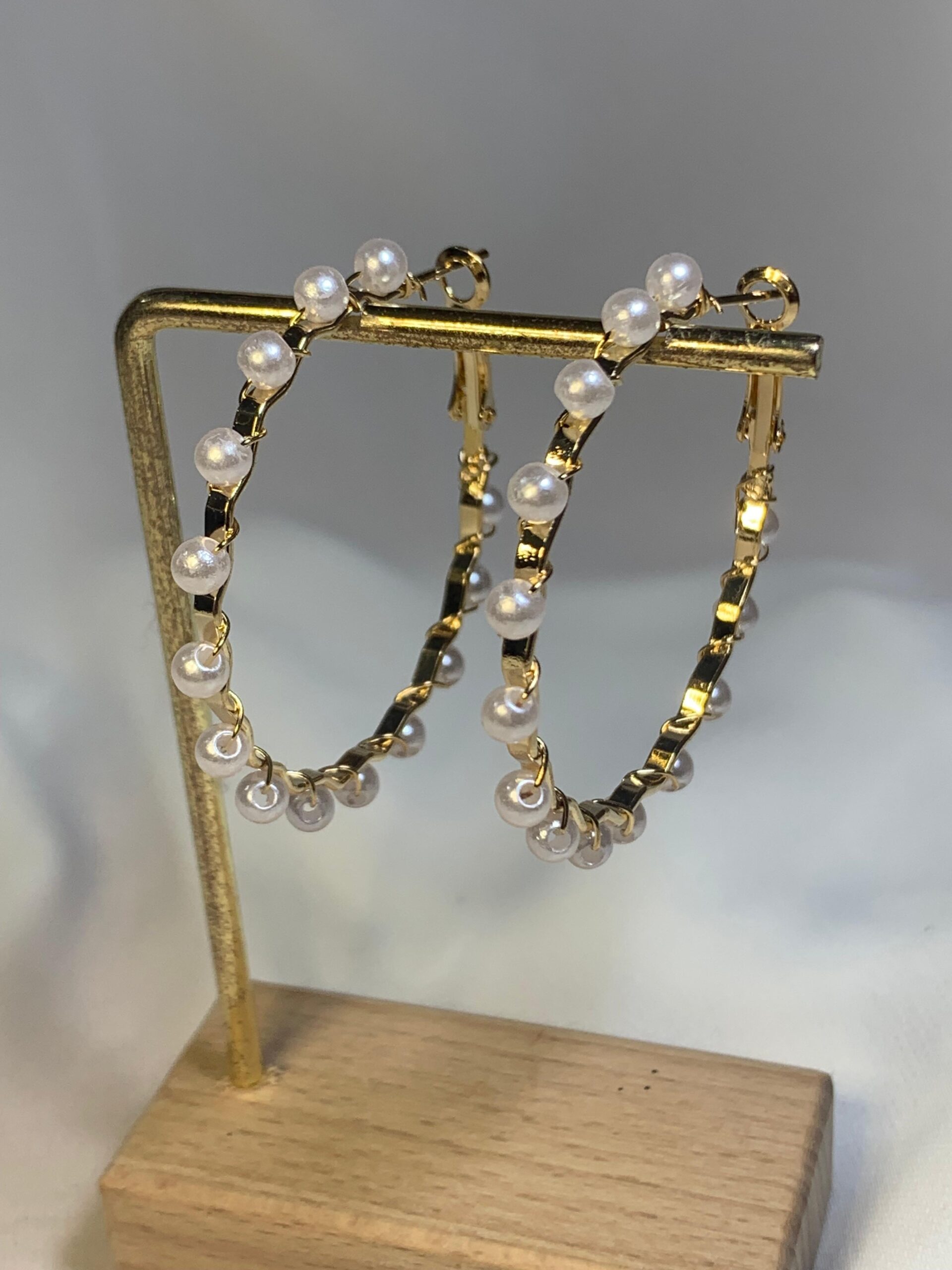 Trendy Pearl Hoops - Image 3